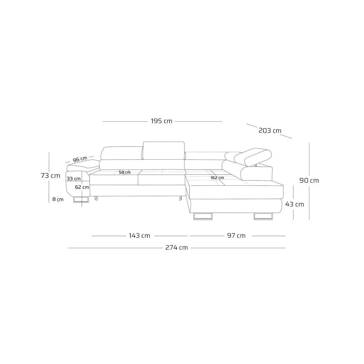 ECKSOFA WILD L Rechts Dunkelgrün - Dunkelgrün, Holz (274/203cm) - Muffo