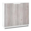 KOMMODE Logan Fronten in Eiche Nordic - Silbereichenfarben, Holzwerkstoff (82/78/37cm) - Vladon