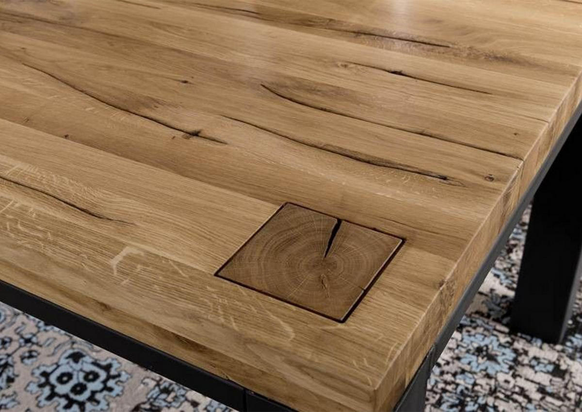 ESSTISCH Wildeiche 240x100x76 natur geölt VILLANDERS #121 - Naturfarben, Holz (240/100/76cm) - Massivmoebel24