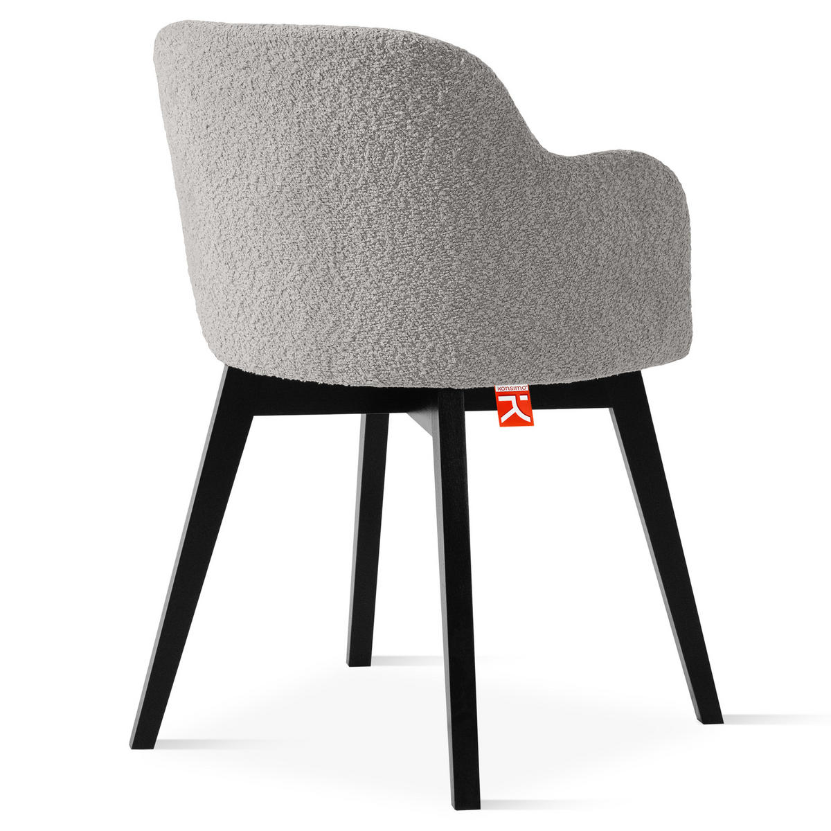 POLSTERSTUHL LONIS Esszimmerstühle 2er Set - Hellgrau/Schwarz, Holz/Textil (55/82/54cm) - KONSIMO®