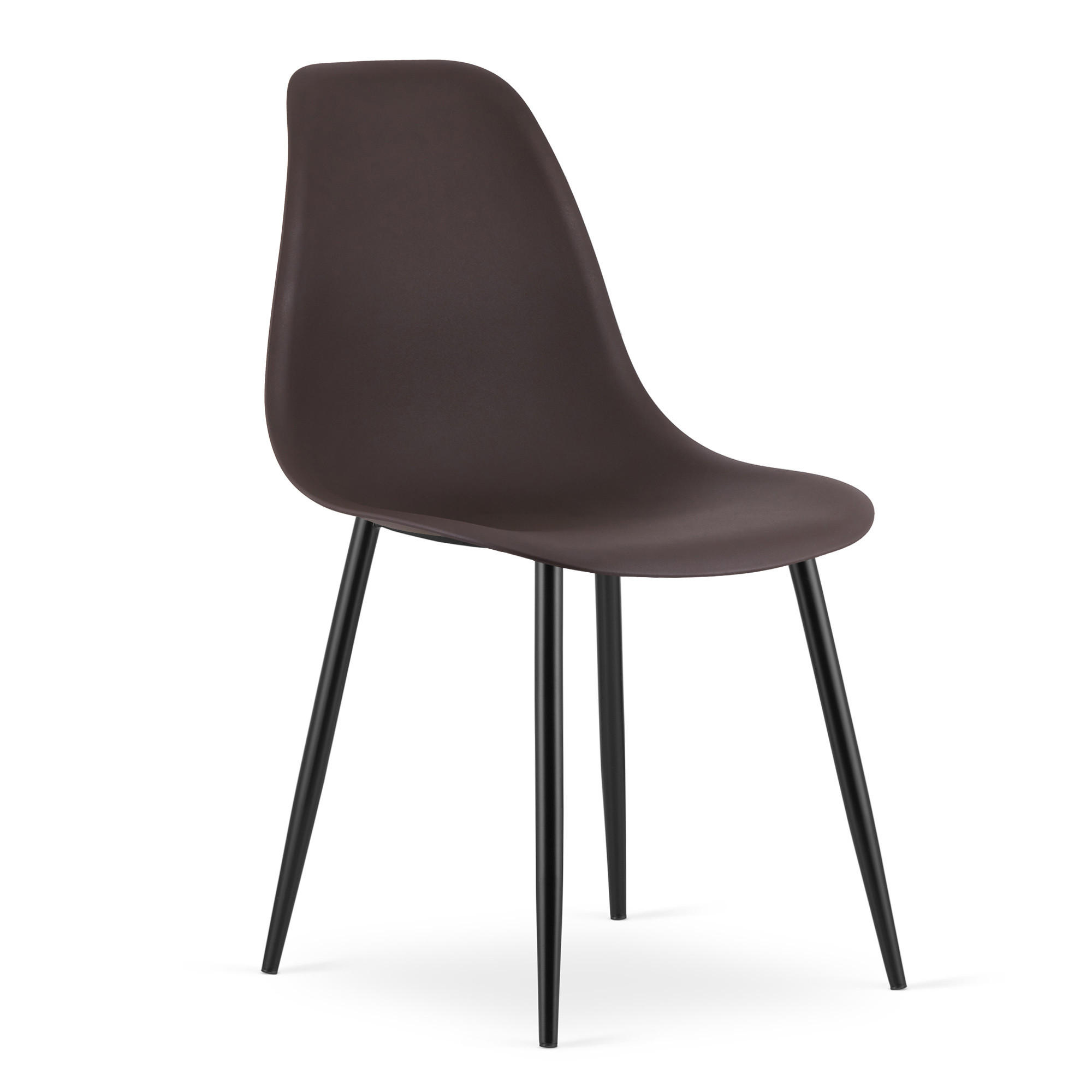 ESSZIMMERSTUHL KALEO Kaffeesitz, schwarze Beine - Schwarz/Braun, Kunststoff (46/84/51cm) - Valora