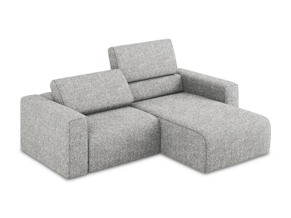 ECKSOFA Rechts Strukturstoff Stoff Grau - Beige/Silberfarben, Kunststoff/Textil (224/167cm) - Makamii