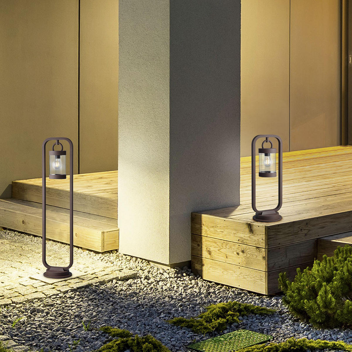 LED WEGELEUCHTE Sambesi Braun Rostoptik - Braun, Metall (21/23/60cm)