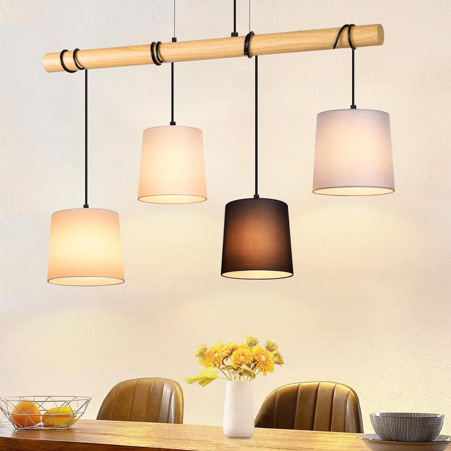 HÄNGELEUCHTE Eindruck 80/18/175 cm - Braun, Holzwerkstoff (80/18/175cm) - Nettlife