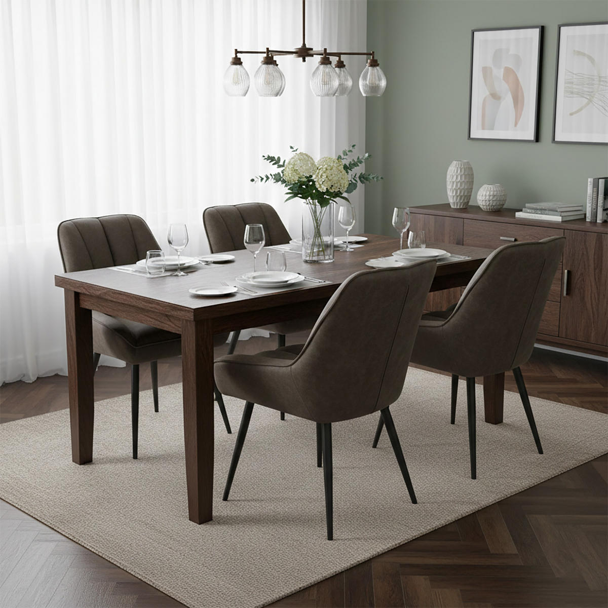 ESSZIMMERSTUHL Mika-Tara 2er-Set - Taupe/Schwarz, Textil/Metall (60/88/68cm) - DUBI Möbel