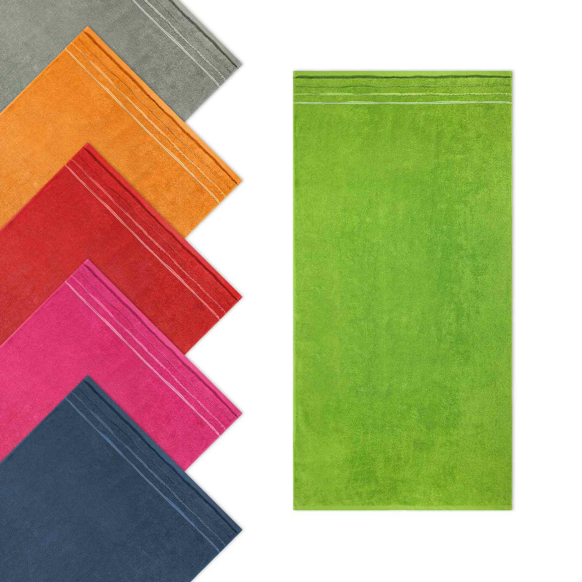 DUSCHTUCH JASMINA WEICH - Grün, Textil (70/140cm) - WohnDirect