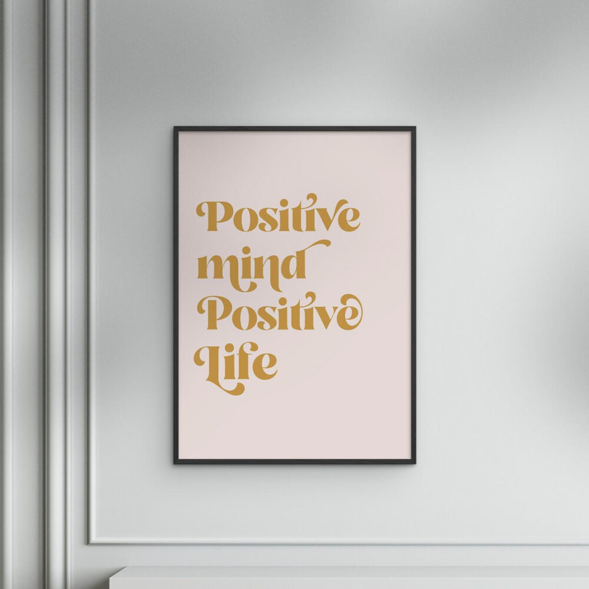 POSTER mit Rahmen KsanaKalpa - Positive - Pink/Schwarz, Holz/Papier (50/70cm) - Poster&Frame