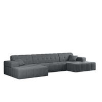 ECKSOFA U-form Wohnzimmer NIMES Stoff VERITA Stahl - Dunkelgrau, Holz/Textil (350/168cm) - Kaiser Möbel
