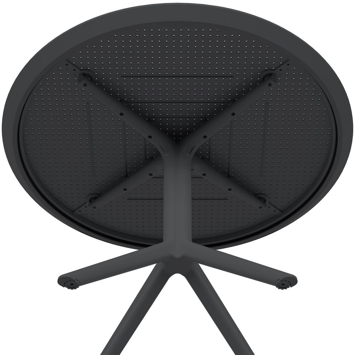 GARTENTISCH rund Ø105 cm Kunststoff Schwarz - Schwarz, Kunststoff (105/105/74cm) - CLP