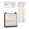 GARDEROBE Loret Front in Creme Hochglanz - Creme, Holzwerkstoff (180/200/23cm) - Vladon