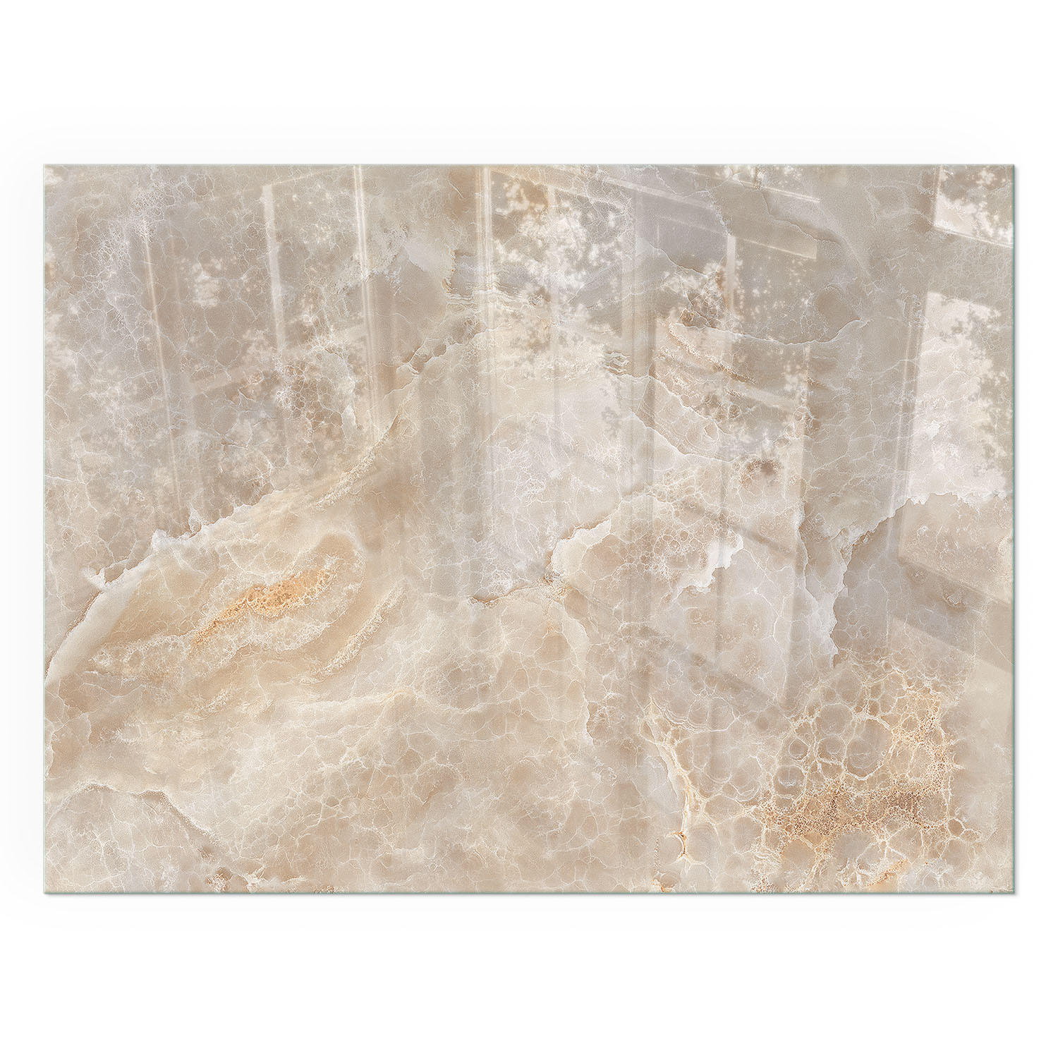 GLASPLATTE für Kamin 80x60 cm - Beige, Glas (80/60/0.4cm) - TULUP