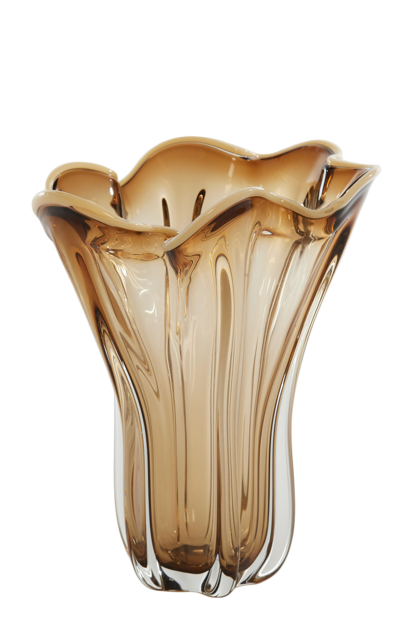 VASE Kazuno Braun Ø26/32 cm - Braun, Glas (26/32cm) - Light & Living