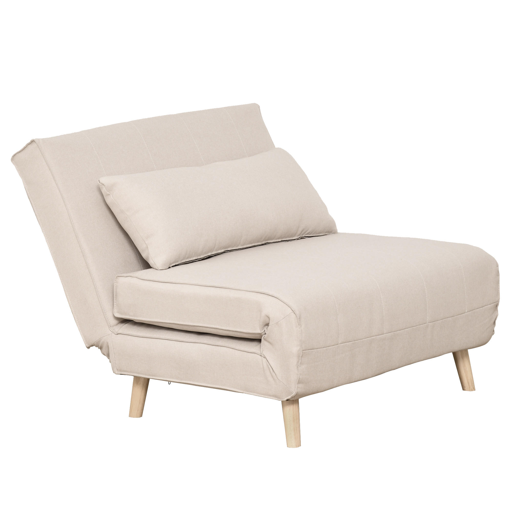 SCHLAFSESSEL, Leinenimitat, Cremeweiß - Creme, Textil (78/80/94cm) - HOMCOM