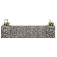 H-FÖRMIGER Gabionen-Pflanzkorb Stahldraht 260x40x60 cm - Silberfarben, Metall (260/60/40cm)