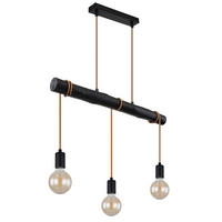 HÄNGELEUCHTE Holz Schwarz - Schwarz, Holz (60/5/120cm) - Globo Lighting