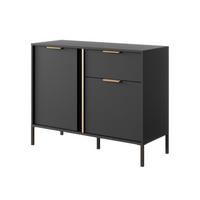KOMMODE LORENZO 103/81/40 cm mit 1 Schubladen und 2 Türen Anthrazit - Anthrazit, Holzwerkstoff (103/81/40cm) - MASSENO