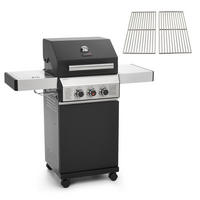 GASGRILL BLACK 2+1 Set mit Edelstahlrost - Schwarz, Metall (116/115/50cm) - TAINO