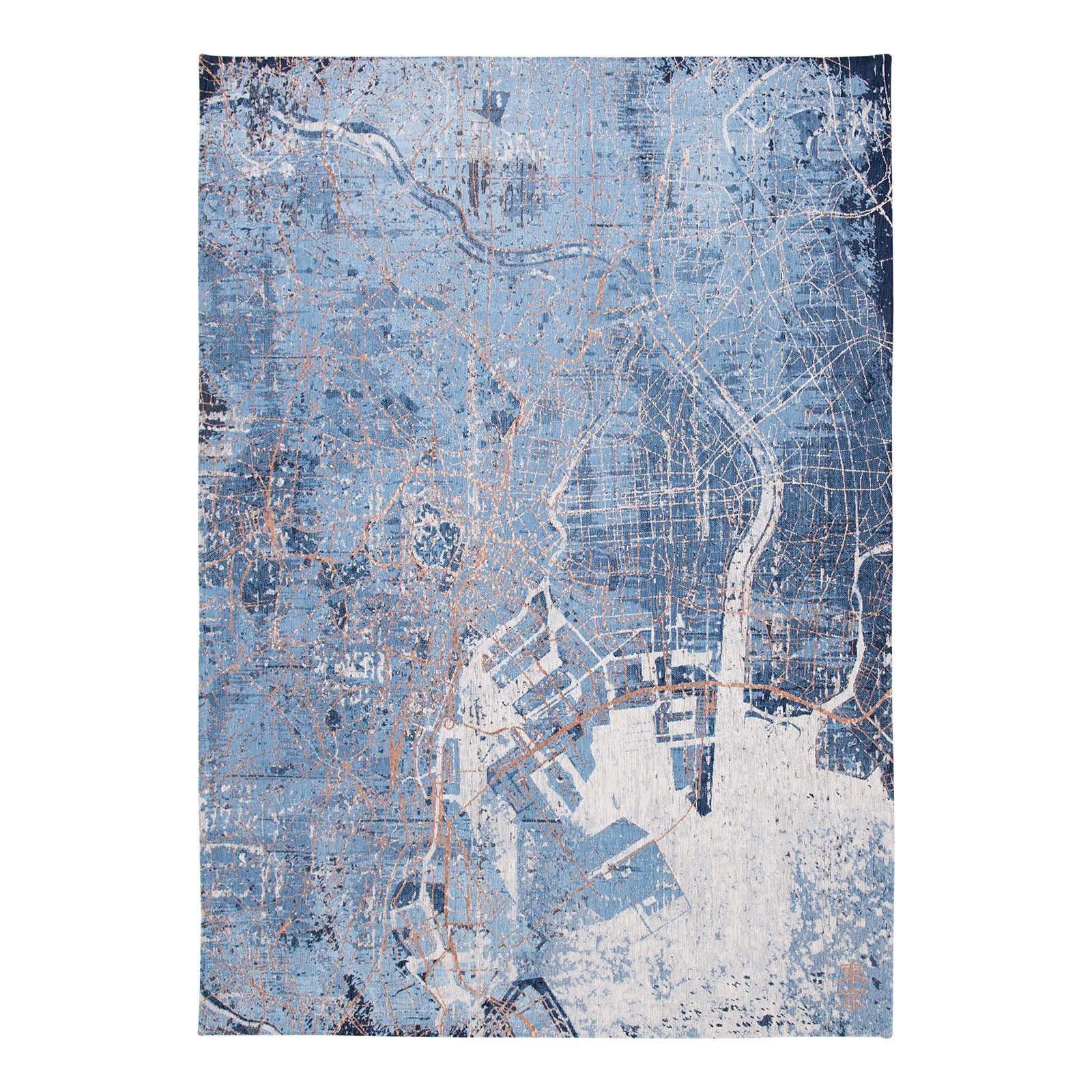 TEPPICH Flachgewebe BLUE CITY Blau 140 x 200 cm - Blau, Textil (140/200cm) - Novatrend
