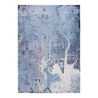 TEPPICH Flachgewebe BLUE CITY Blau 140 x 200 cm - Blau, Textil (140/200cm) - Novatrend
