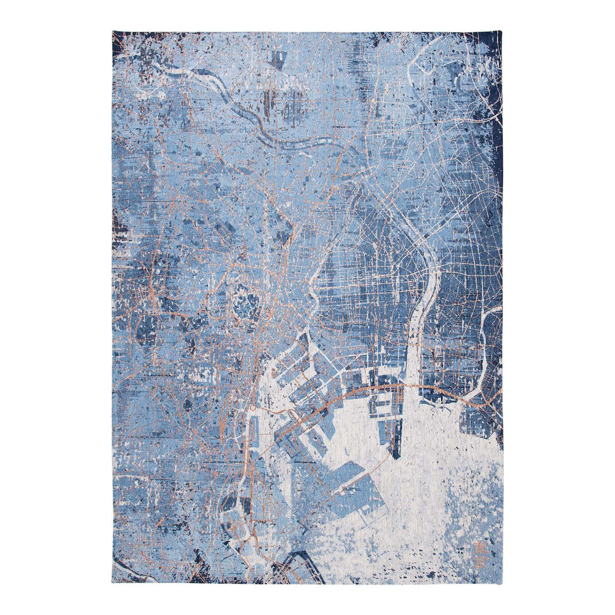 TEPPICH Flachgewebe BLUE CITY Blau 140 x 200 cm - Blau, Textil (140/200cm) - Novatrend