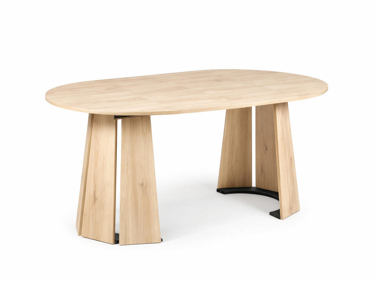 ESSTISCH Alice 180 x 100 x 76,8 cm Ovaler mit Ausziehfunktion, schwarz - Schwarz, Metall (100/180/75cm) - Margaret Hadas24