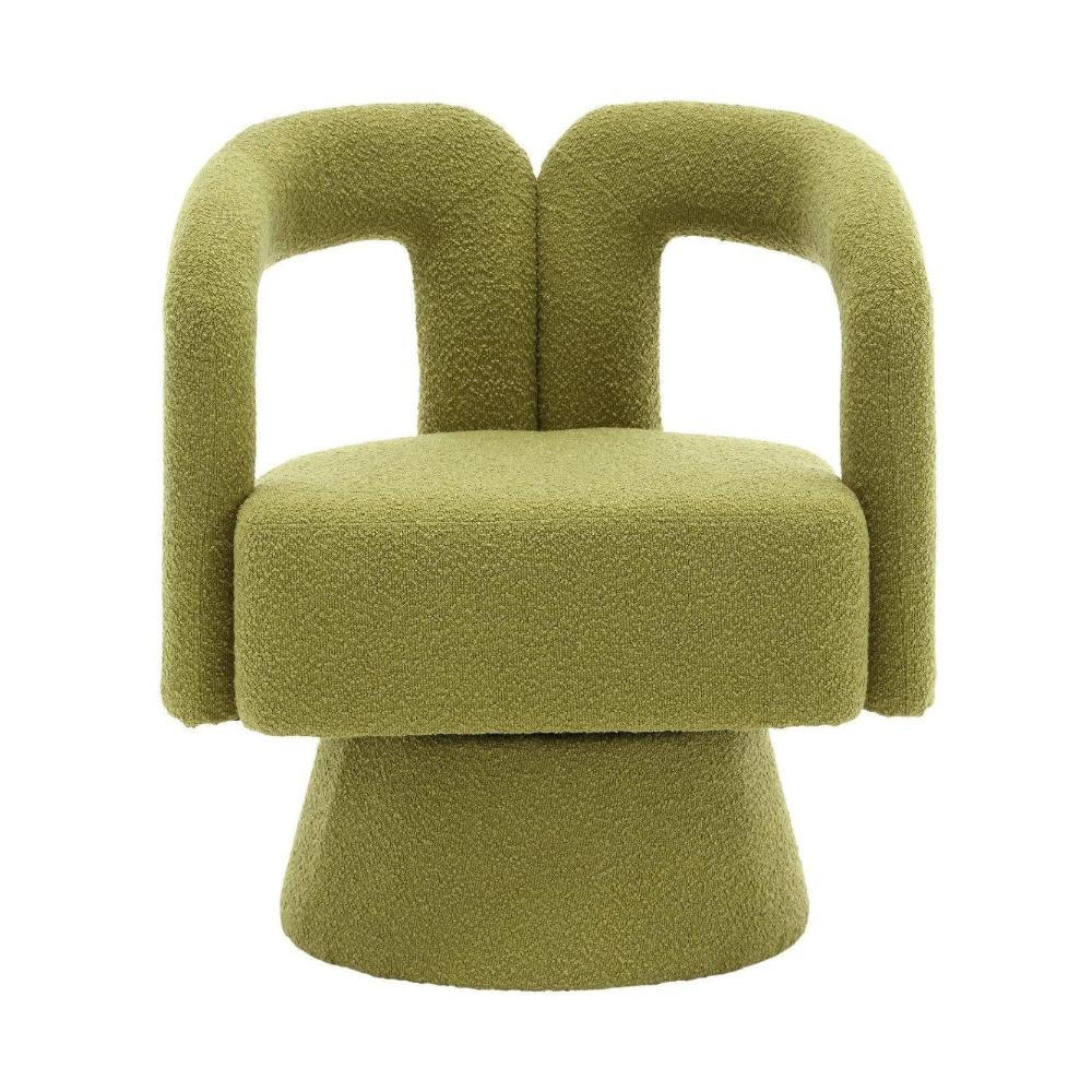 DREHSTUHL 360°Drehsessel Loungesessel mit Polsterung,Boucle,Hellgrün - Hellgrün, Textil (67/74/55cm) - LVHOM