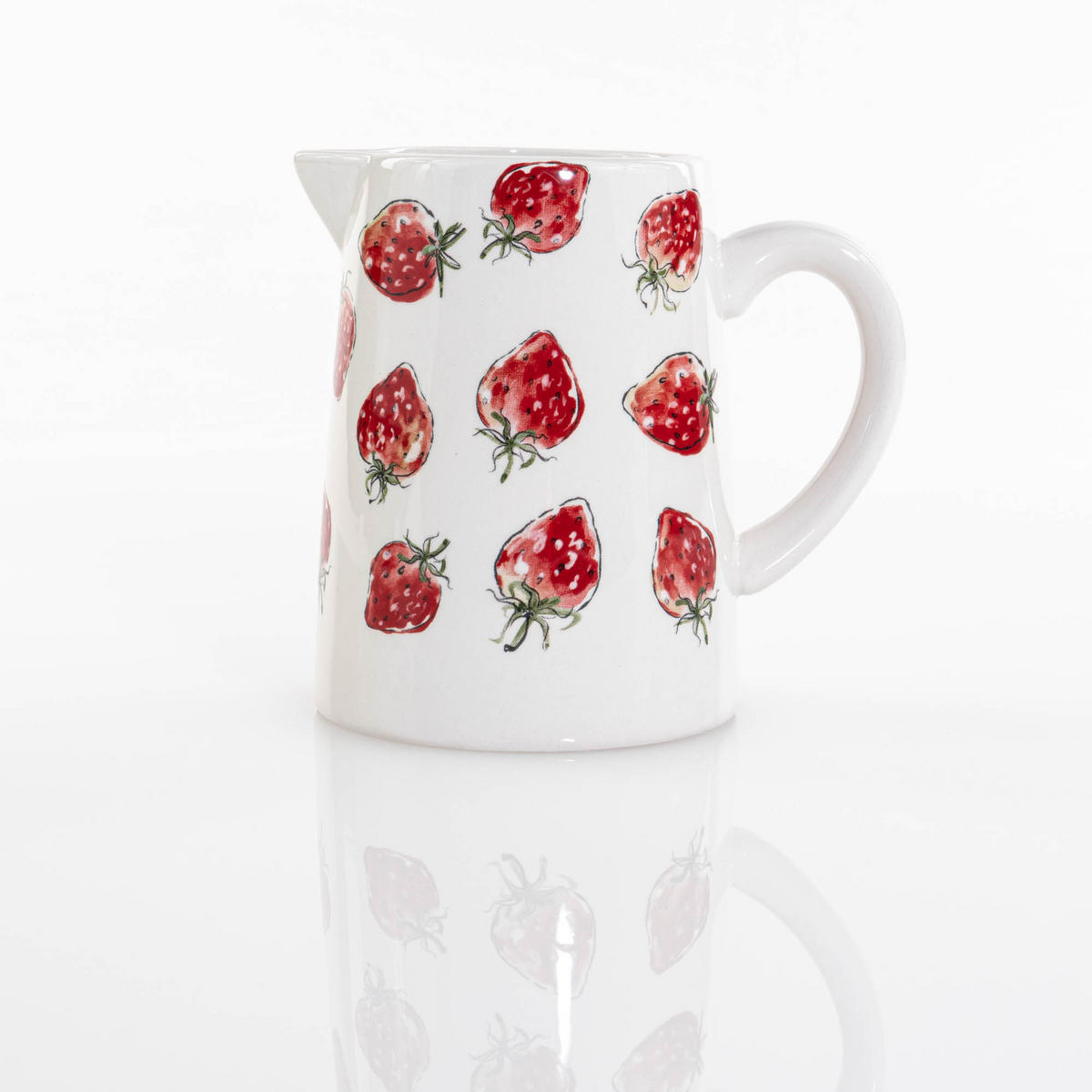 KRUG Keramik Strawberry 500 ml - Rot/Weiß, Keramik (15L) - Boltze Home