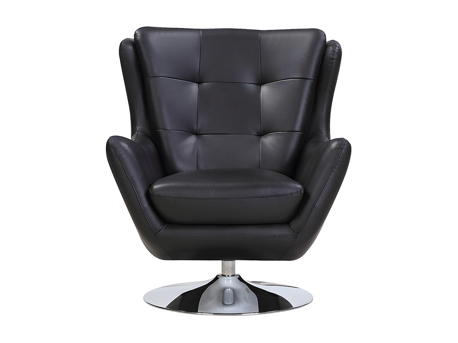 SESSEL mit gerader Rückenlehne - 1 Person - Leder - Schwarz - - Schwarz, Leder (81/95/82cm) - Vente-Unique