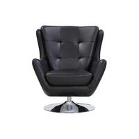 SESSEL mit gerader Rückenlehne - 1 Person - Leder - Schwarz - - Schwarz, Leder (81/95/82cm) - Vente-Unique