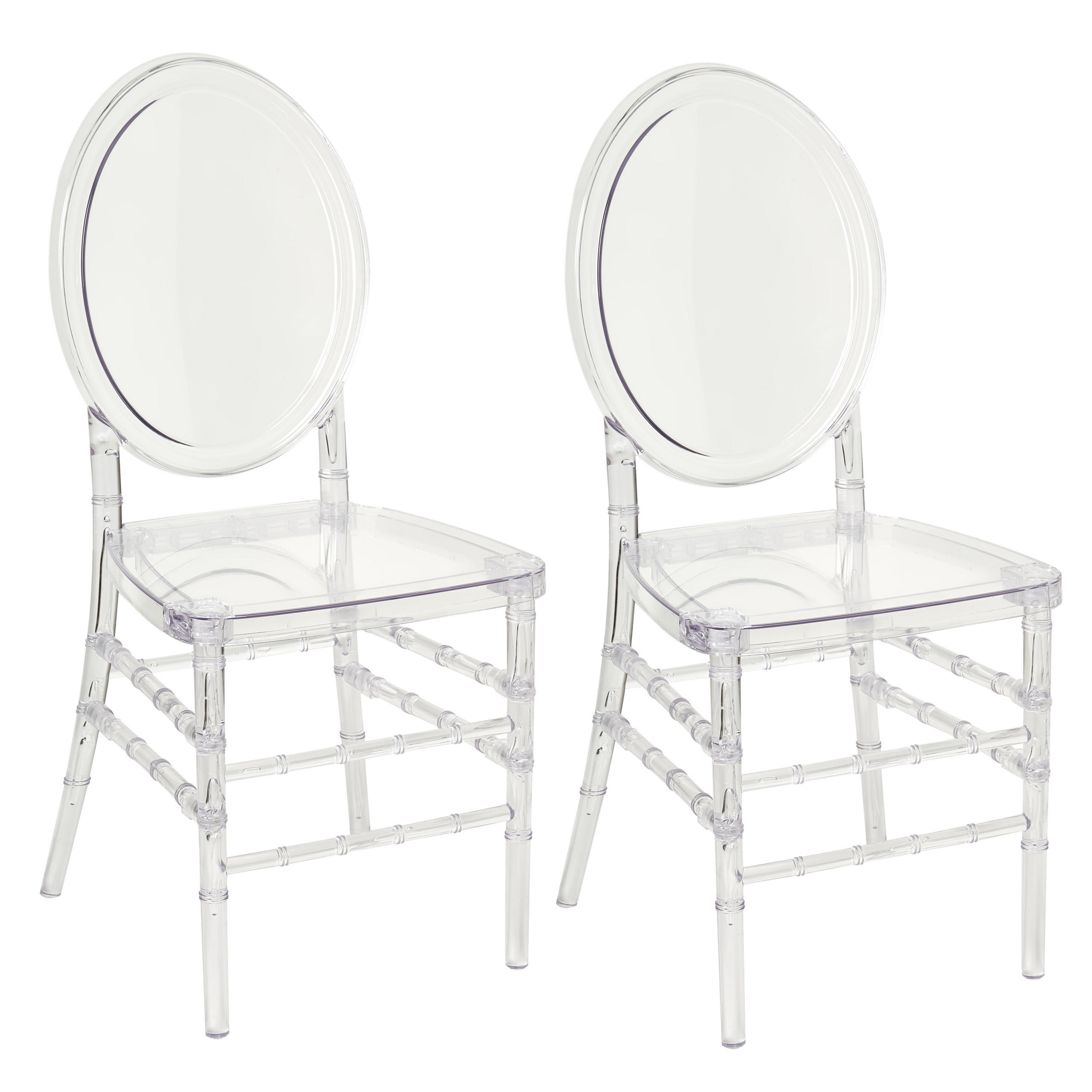BANKETTSTUHL 2er-Set Transparent Montrose - Transparent, Kunststoff (41/92/41cm) - Beliani