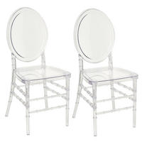 BANKETTSTUHL 2er-Set Transparent Montrose - Transparent, Kunststoff (41/92/41cm) - Beliani