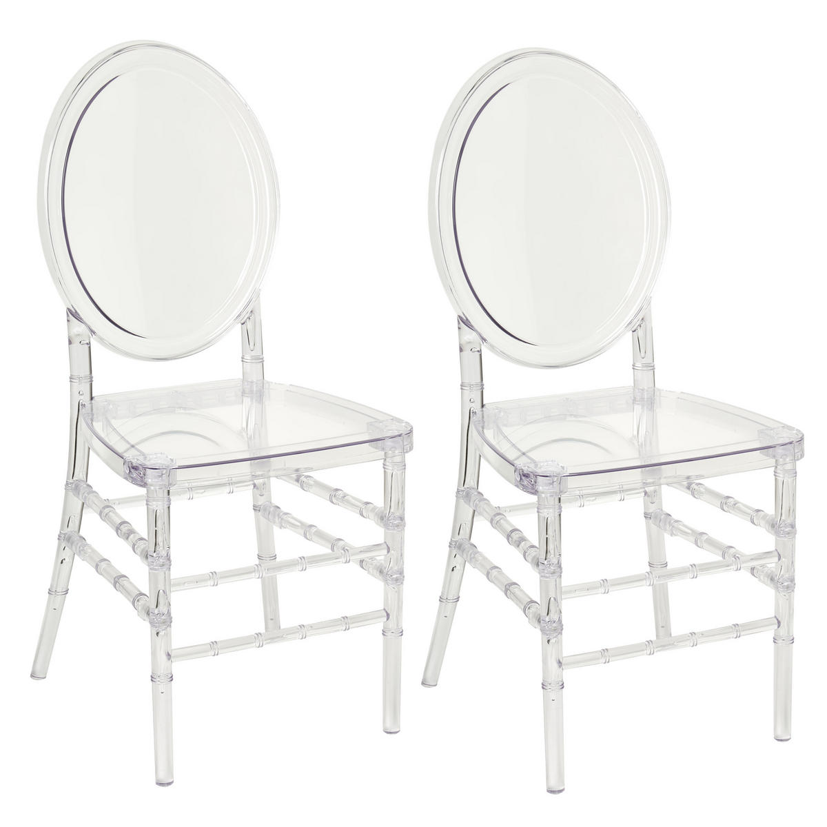BANKETTSTUHL 2er-Set Transparent Montrose - Transparent, Kunststoff (41/92/41cm) - Beliani