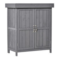 GARTENKOMMODE 74/88/43 cm Grau aus Holz mit 2 Fächern - Grau, Holz (43/88/74cm) - OKMYHOME