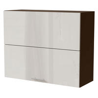 KLAPPHÄNGESCHRANK Brerra W8B/90-AV Lava / RAL 9001 creme Hochglanz 90 / 32,5 / 72cm - Dunkelgrau/Creme, Holz/Holzwerkstoff (90/72/32.5cm) - Feldmann-Wohnen