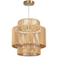 PENDELLEUCHTE Hängelampe mit E27 Fassung, Boho-Stil für Küche Hellbraun - Braun, Metall (30/30/30cm) - HOMCOM