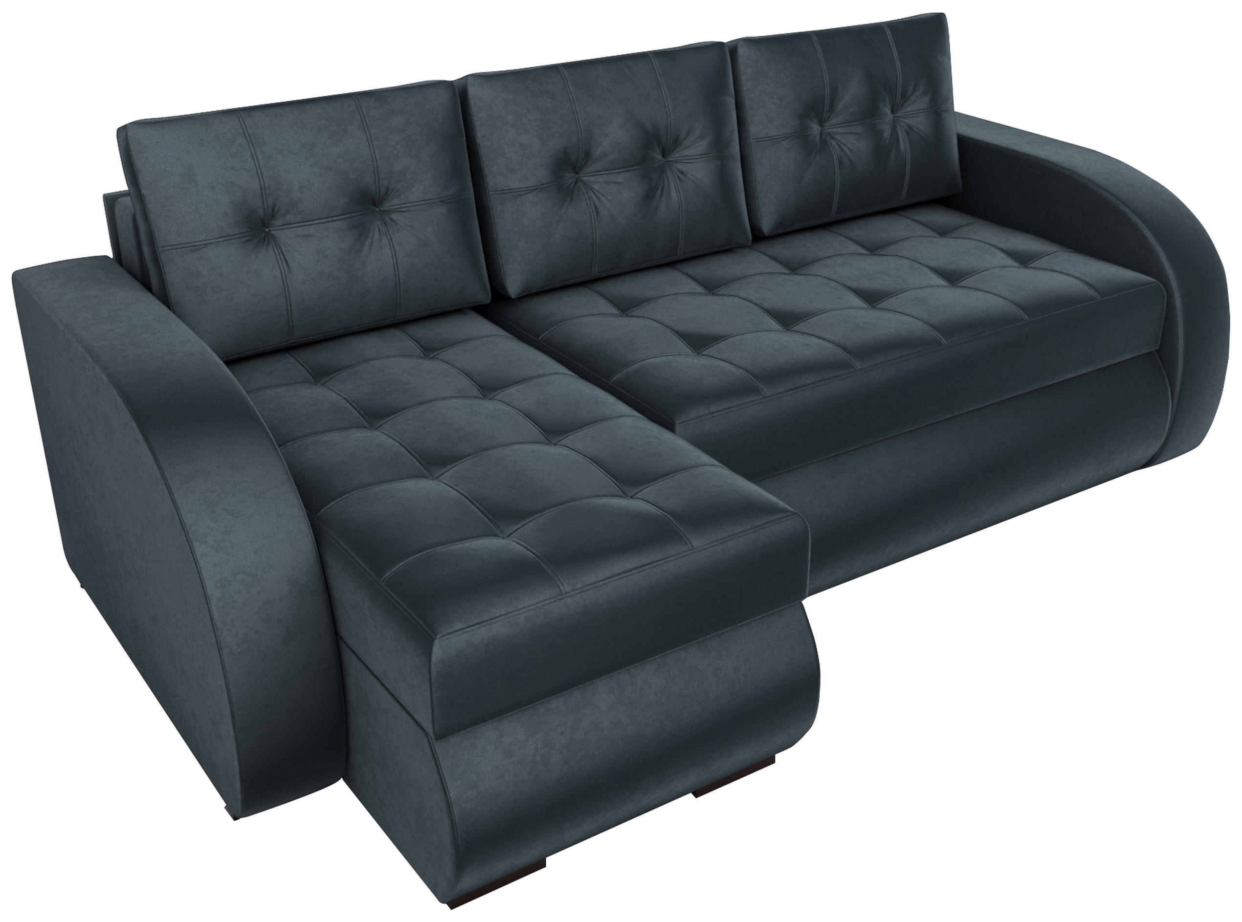 ECKSOFA Bergen mit Schlaffunktion Graphit Samtstoff - Graphitfarben, Textil (238/141cm) - Bromarkt