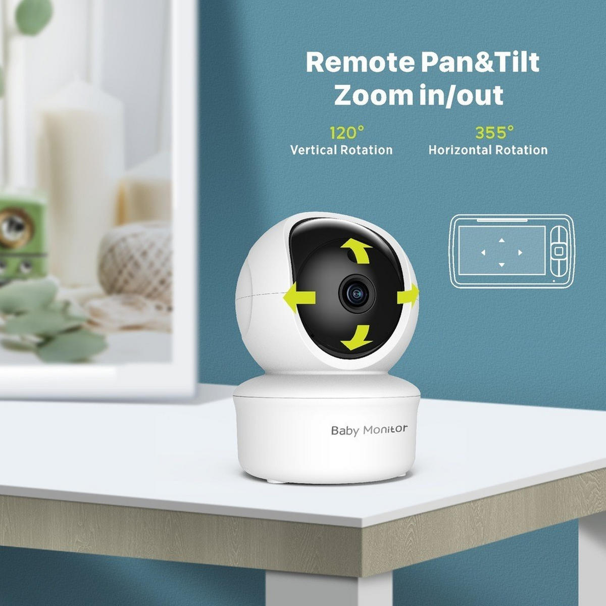 BABYPHONE, EU-Stecker, Effektive Pixel: 480 x 272 - Weiß, Kunststoff - Authentics