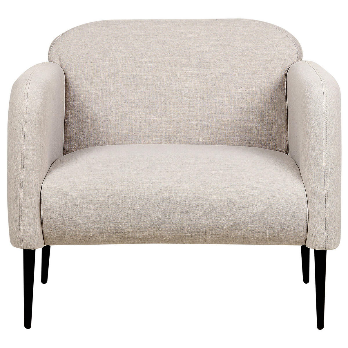 SESSEL Leinen taupe/schwarz Stouby - Schwarz/Grau, Textil (83/77/74cm) - Beliani