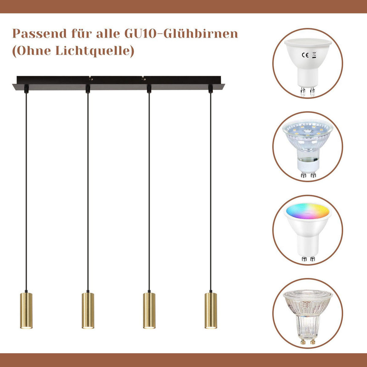 HÄNGELEUCHTE Glück 60/6/170 cm - Goldfarben, Metall (60/6/170cm) - Nettlife