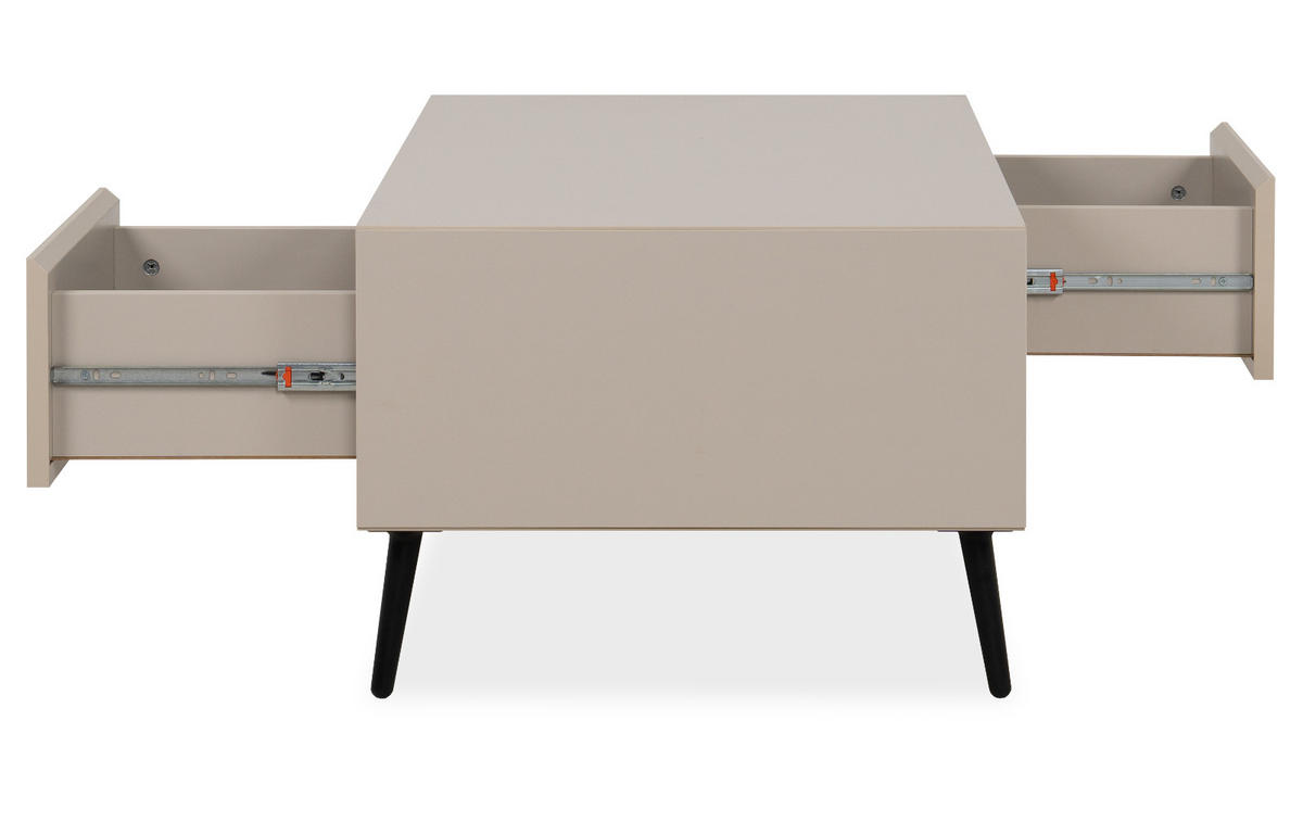 COUCHTISCH sand, schwarz 94 cm, Wohnzimmertisch mit Stauraum - Sandfarben/Schwarz, Holz/Holzwerkstoff (55/94/40cm) - Furn.Design