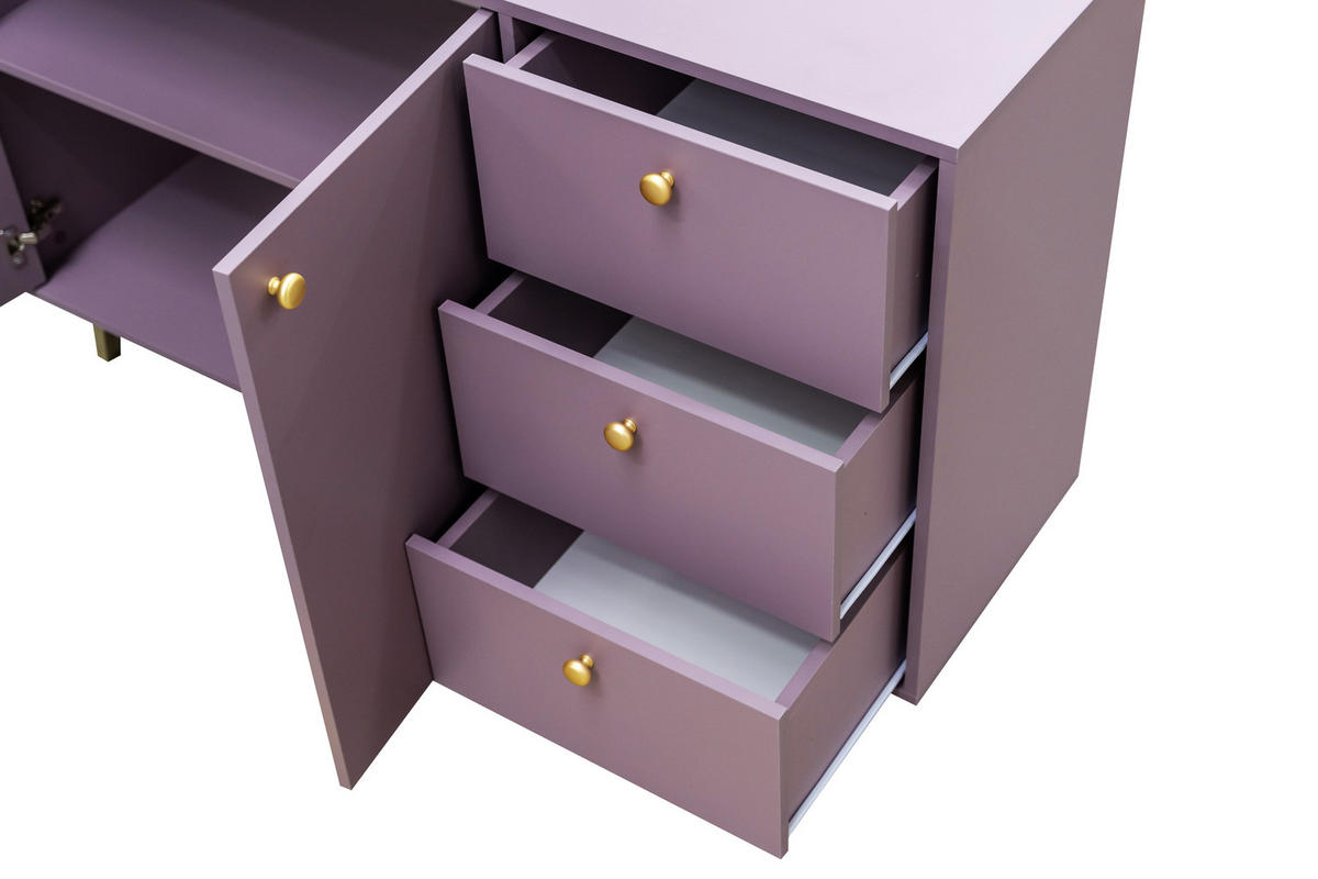 KOMMODE Siena mit 3 Schubladen und 2 Türen, Sideboard in Farbe: Weiss, Schrank in Größe: 140 x 86 x 41 cm - Weiß, Holzwerkstoff (140/86/41cm) - Agmat-Furniture