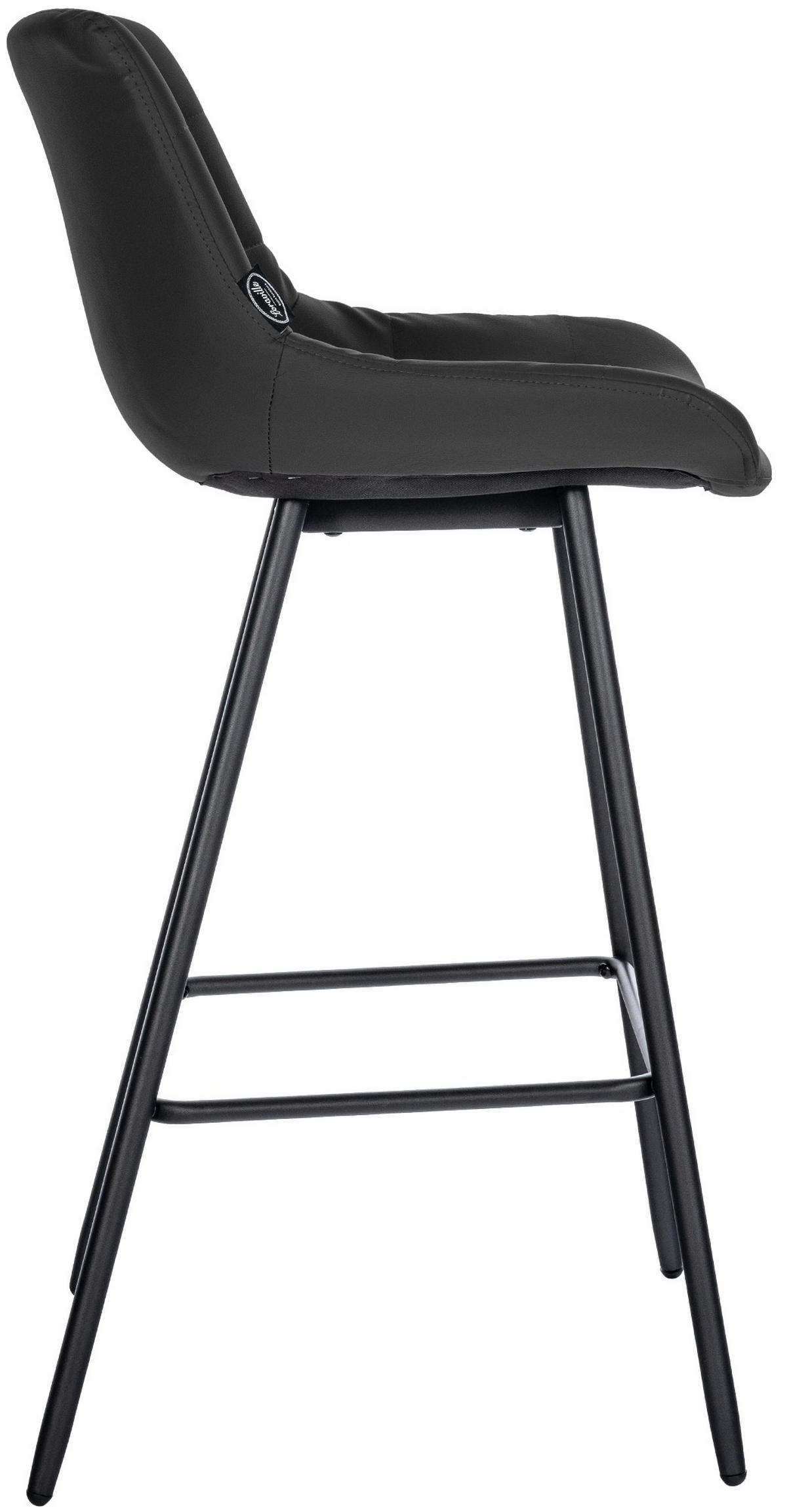 BARHOCKER Lederlook schwarz - Schwarz, Textil/Metall (49/104/56cm) - CLP