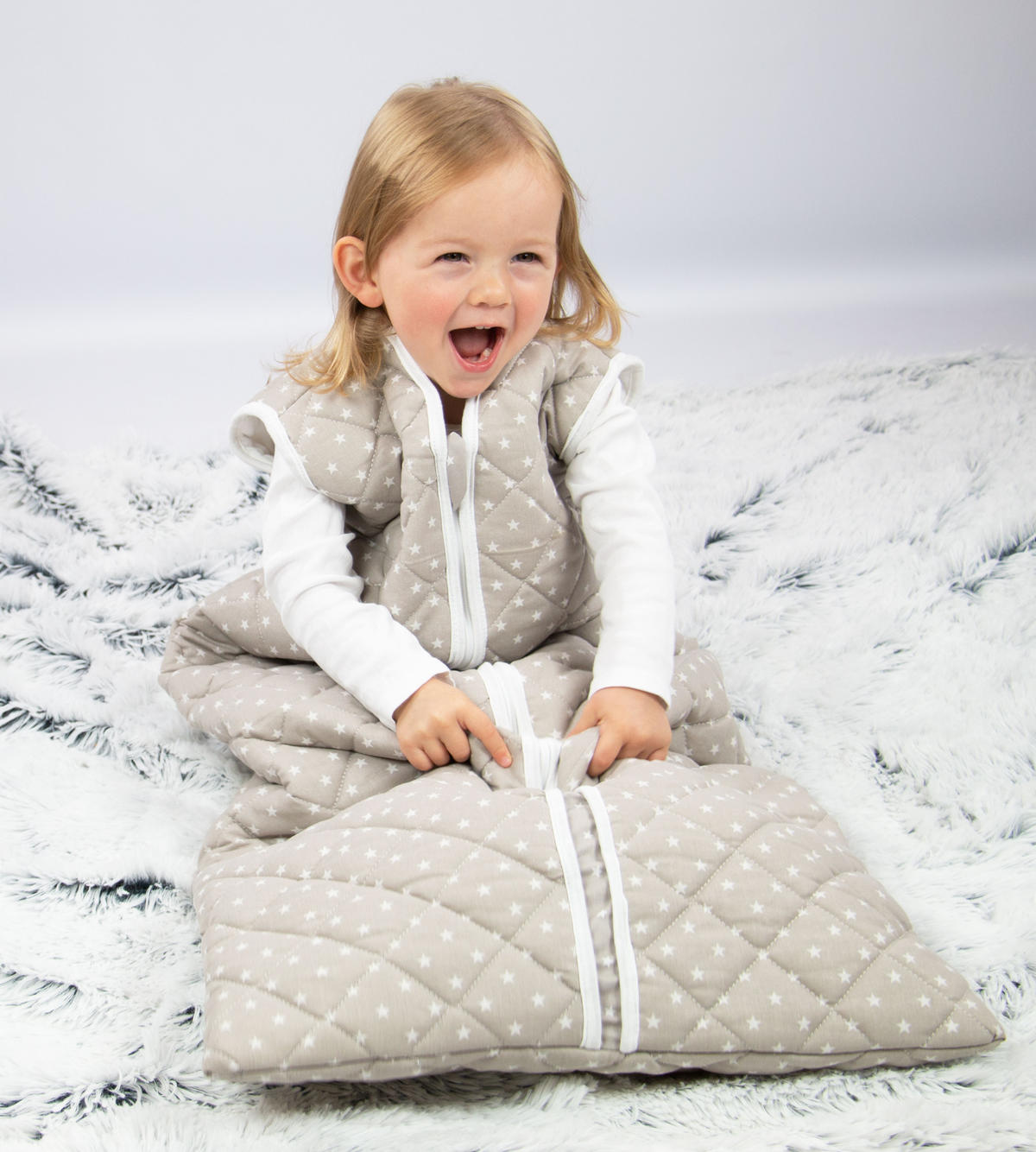 BABYSCHLAFSACK, 110 cm, 100% Baumwolle, Grau - Grau, Textil (34/110cm) - Zollner