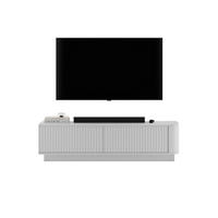 TV stolek Aurora bílý matný 140 cm s podstavcem - bílá, kompozitní dřevo (140/37/35cm) - Meble Lindner