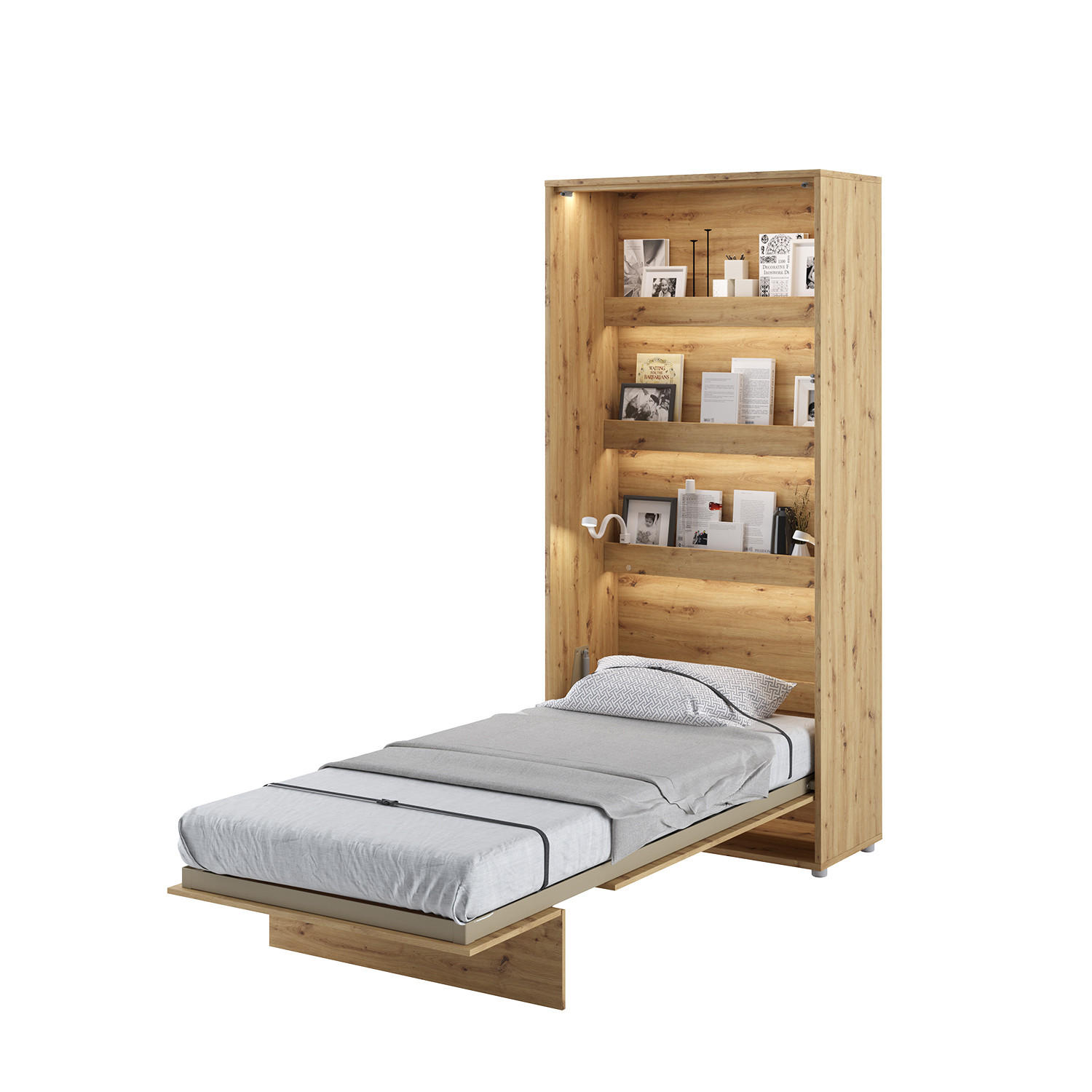 SCHRANKBETT BC-03 - 90x200cm Vertikal - Artisan Eiche - Eiche Artisan, Holzwerkstoff (90/200cm) - Meblini