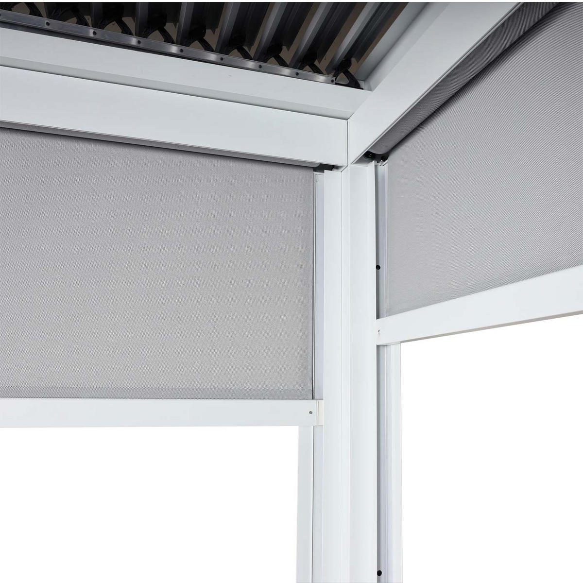 ALU PERGOLA MIT SEITENWAND Weiß - Weiß, Metall (306/224/368cm) - MCW