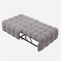 BETT 183/76 cm in Grau aus Teddy-Stoff, 2-in-1 ausziehbar - Grau, Textil (70/180cm) - Flora Grace