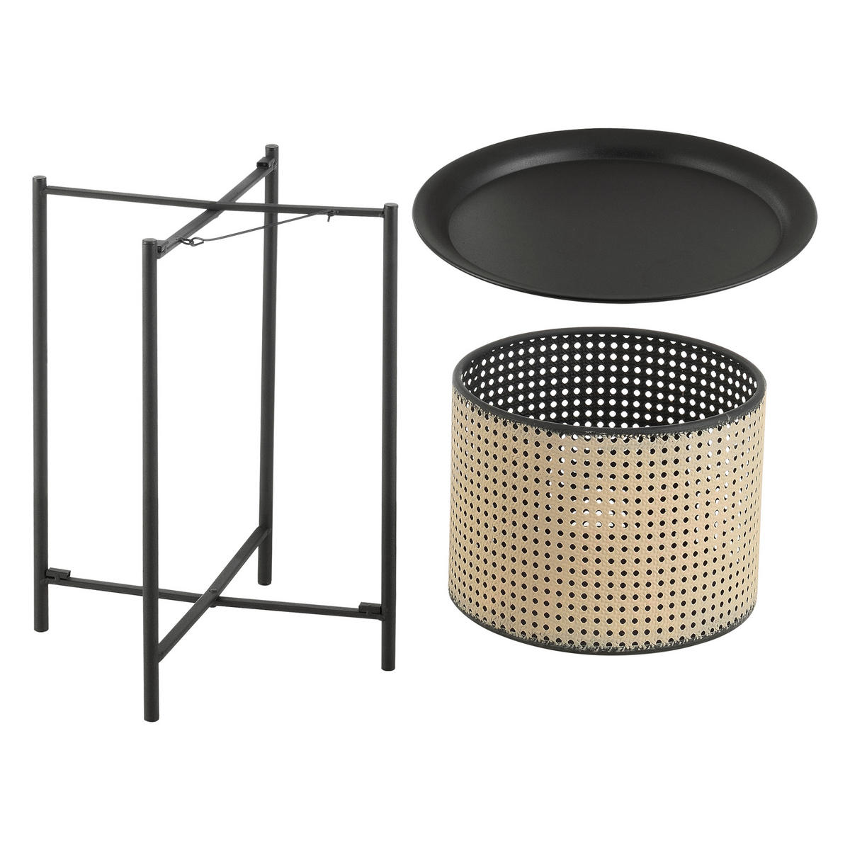 BEISTELLTISCH Beaumont - Schwarz, Metall (35/35/45cm) - [en.casa]