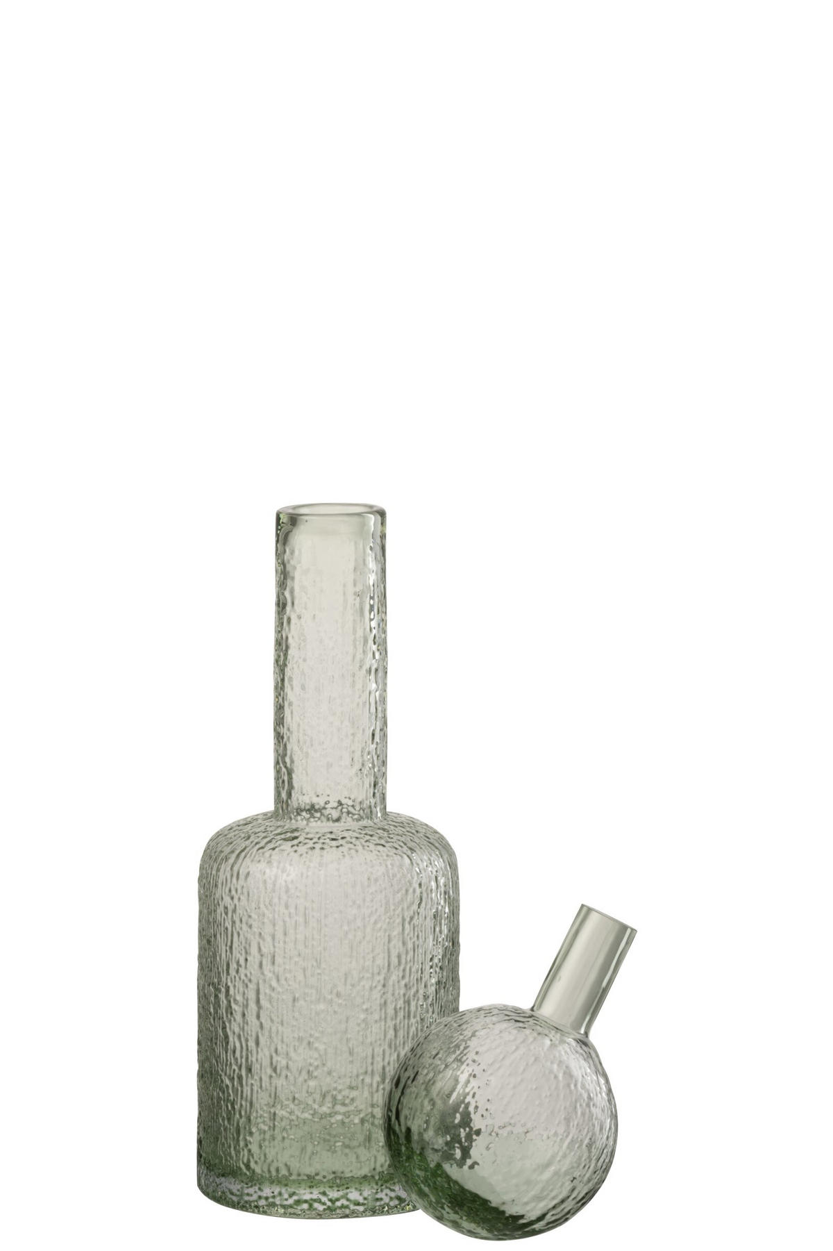 DEKOOBJEKT FLASCHE RELIEF Grün - Grün, Glas (12.5/43/12.5cm) - J-Line