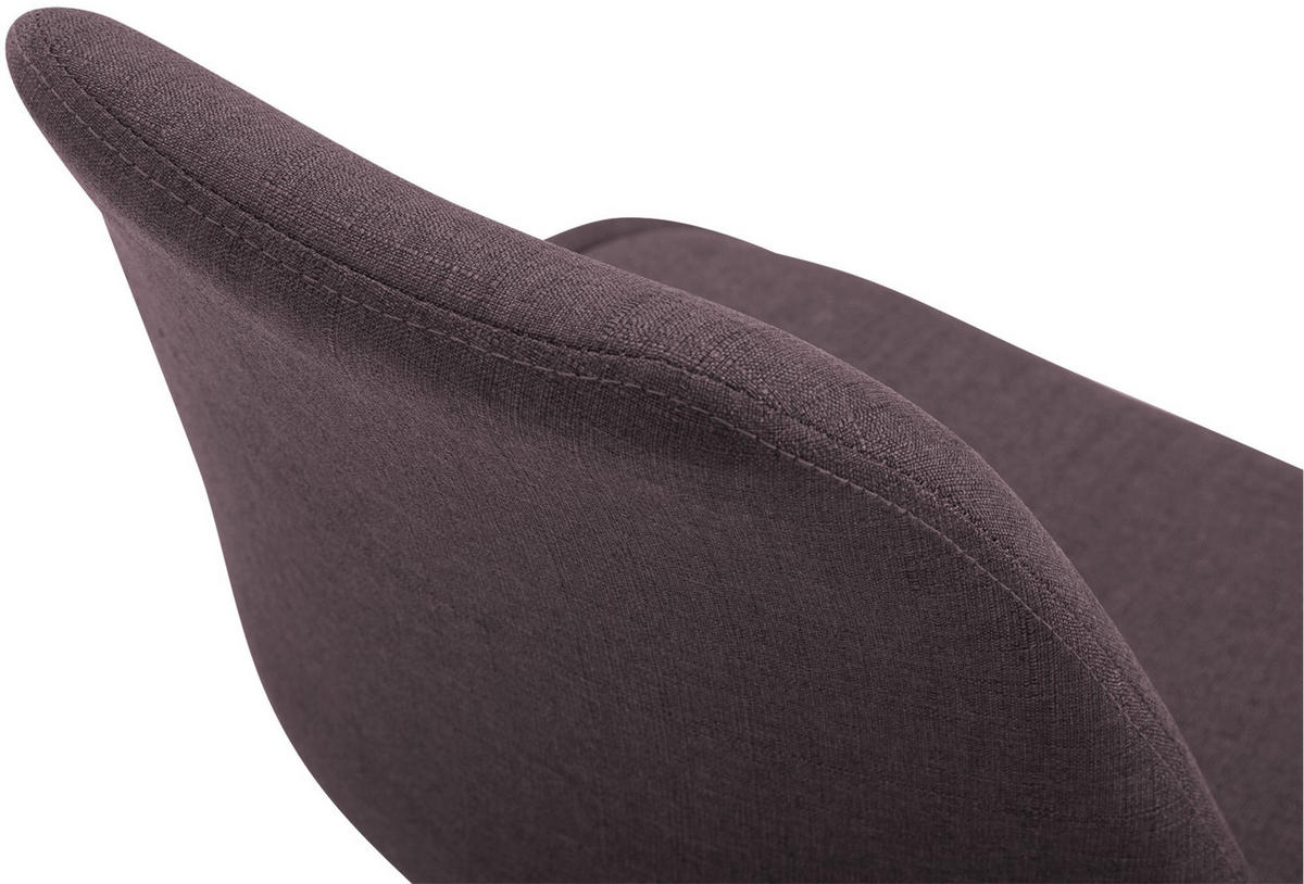 DREHSTUHL Stoff braun - Chromfarben/Braun, Textil/Metall (48/76/57cm) - CLP